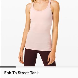 Lululemon ebb to street tank misty pink